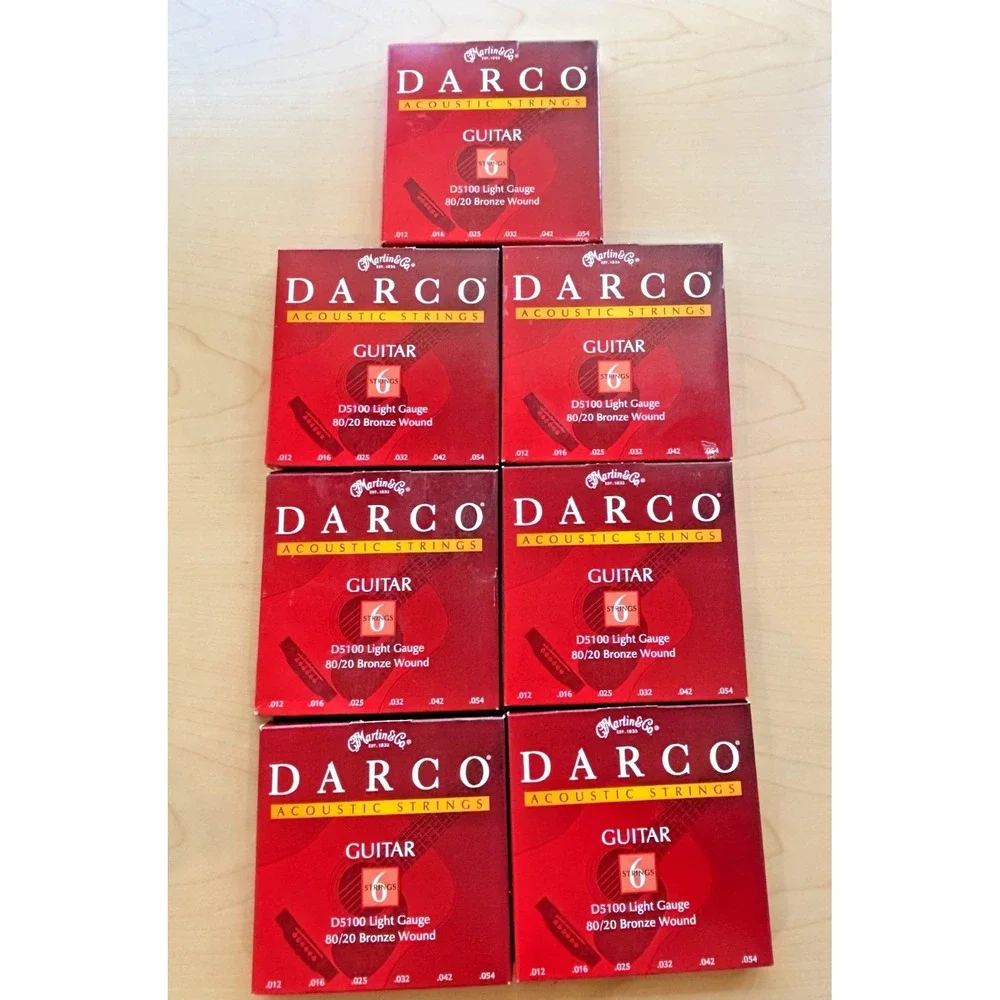 LOT OF 7 Martin Darco D5100 Acoustic Guitar Strings Light Gauge 80/20 Bronze